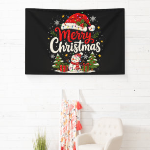Frohe Weihnachten Roter Santa Schneemann Weihnacht Banner