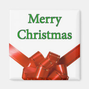 Frohe Weihnachten Roter Schleifenmagnet Magnet