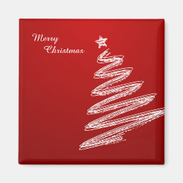 Frohe Weihnachten Roter Weihnachtsbaum Magnet