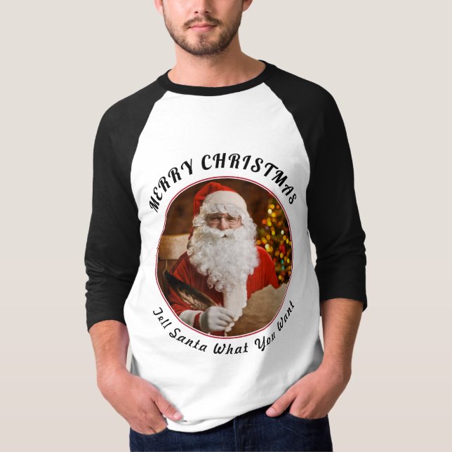 Frohe Weihnachten Roter Weihnachtsmann Weihnachtsb T-Shirt (Vorderseite)