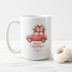 Frohe Weihnachten Rotes Auto – Personalisiertes We Kaffeetasse