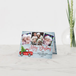 Frohe Weihnachten Rotes Bauernhof-LKW 3 Foto