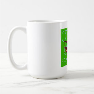Frohe Weihnachten Rotes Doppeldecker-Flugzeug auf Kaffeetasse