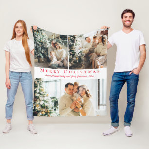 Frohe Weihnachten rotes Drehbuch 3 Fotos Collage C Fleecedecke