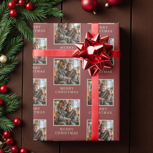 Frohe Weihnachten Rotes Foto Urlaub Geschenkpapier