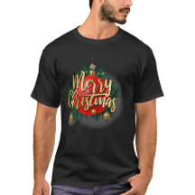 Frohe Weihnachten Rotes Goldenes Ornament T-Shirt