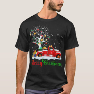 Frohe Weihnachten Rotes Lastwagen Weihnachtsbaum L T-Shirt