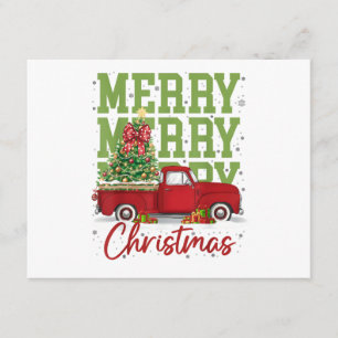 Frohe Weihnachten Rotes LKW-Familie passende Pyjam Begleitkarte