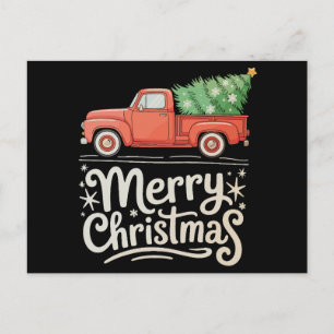 Frohe Weihnachten Rotes Vintage-LKW-Baum-Feiertag