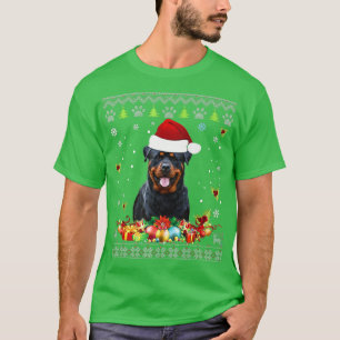 Frohe Weihnachten Rottweiler Hund Ugly Sweater San T-Shirt