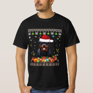Frohe Weihnachten Rottweiler Hund Ugly Weihnachtsm T-Shirt