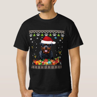 Frohe Weihnachten Rottweiler Hund Ugly Weihnachtsm T-Shirt