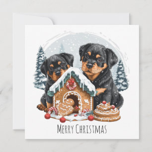 Frohe Weihnachten Rottweiler Hunde Gingerbread Hau