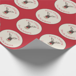 Frohe Weihnachten Rudolph Reindeer Geschenkwrap Geschenkpapier