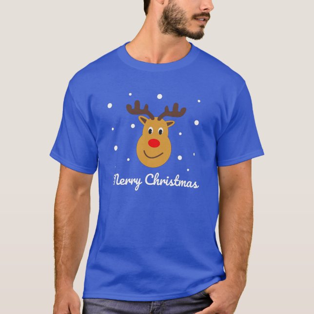 Frohe Weihnachten Rudolph Reindeer T - Shirt (Vorderseite)