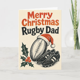 Frohe Weihnachten Rugby-Vater-Karte Karte