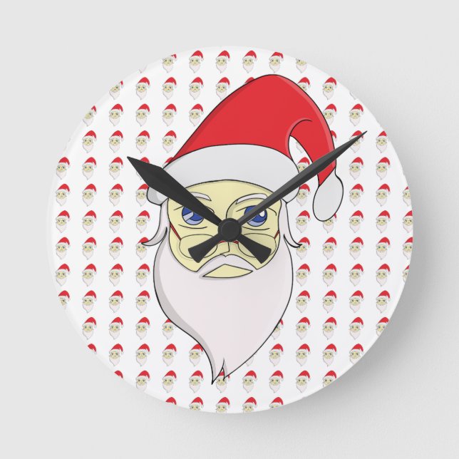 Frohe Weihnachten Runde Wanduhr (Vorderseite)