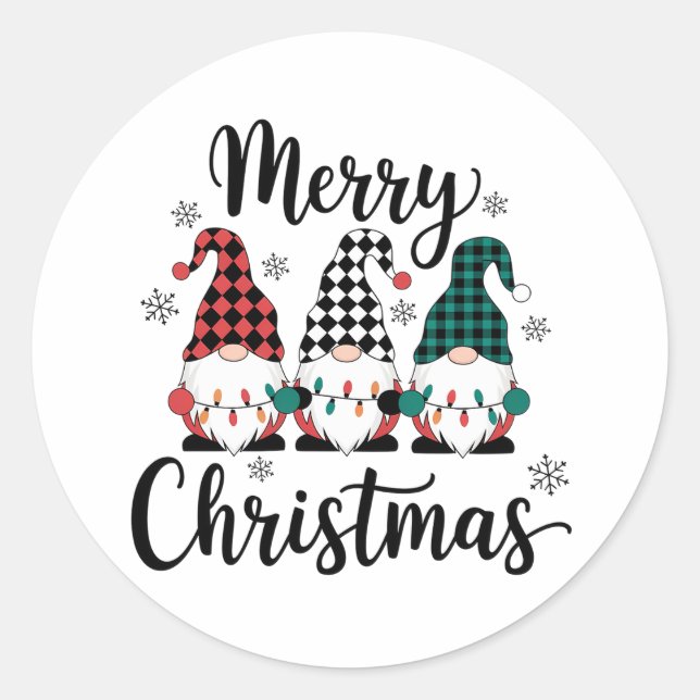 Frohe Weihnachten Runder Aufkleber (Vorderseite)