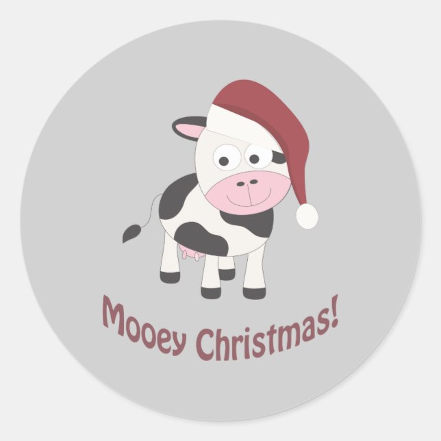 Frohe Weihnachten! Runder Aufkleber (Vorderseite)
