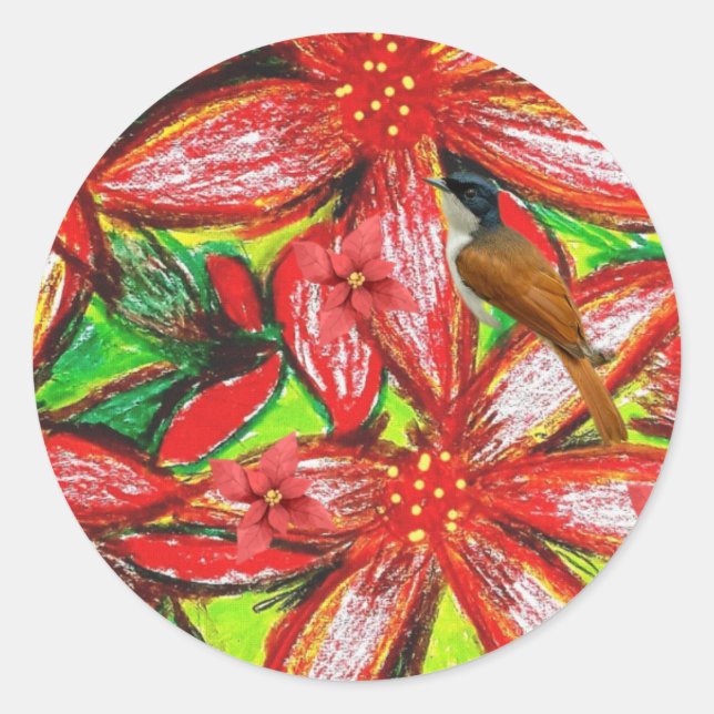 Frohe Weihnachten! Runder Aufkleber (Vorderseite)