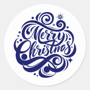 Frohe Weihnachten Runder Aufkleber