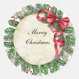 Frohe Weihnachten Runder Aufkleber