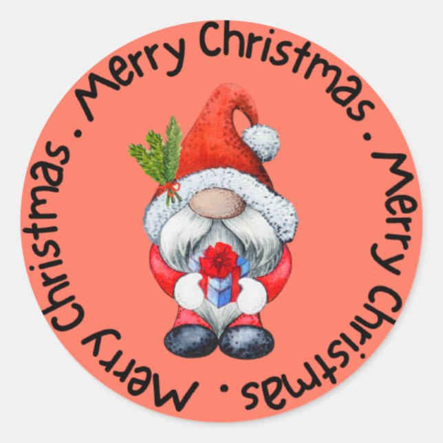 Frohe Weihnachten Runder Aufkleber (Vorderseite)