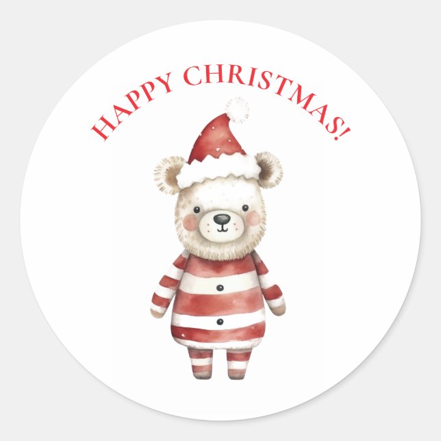 FROHE WEIHNACHTEN  RUNDER AUFKLEBER (Vorderseite)