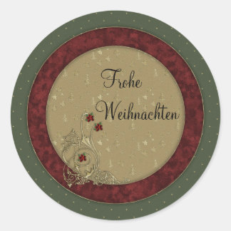 Frohe Weihnachten Runder Aufkleber