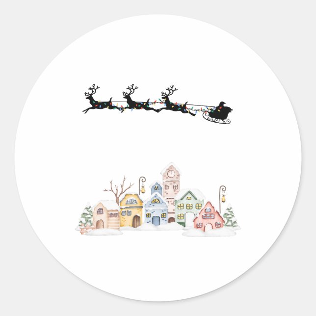 Frohe Weihnachten Runder Aufkleber (Vorderseite)