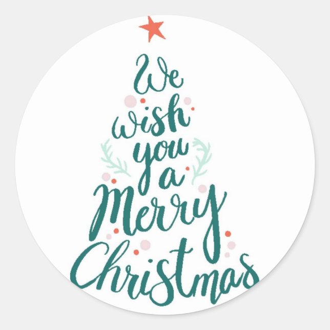 Frohe Weihnachten Runder Aufkleber (Vorderseite)