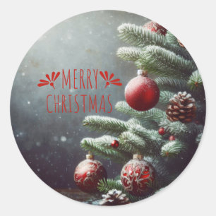 Frohe Weihnachten Runder Aufkleber