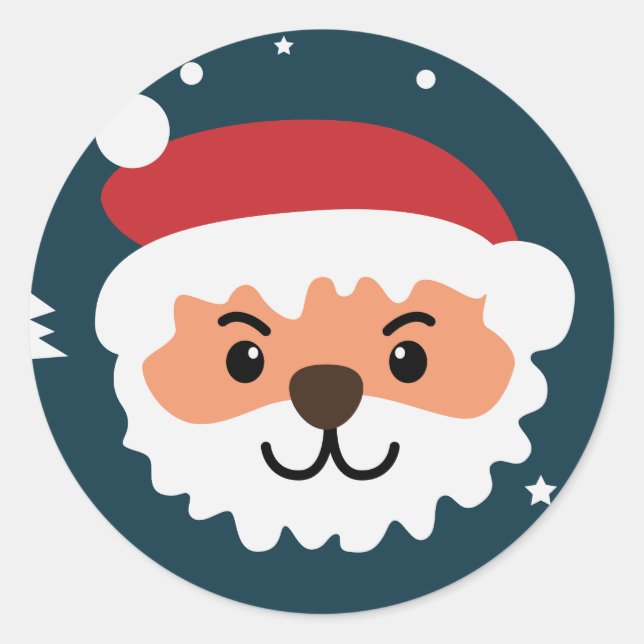 Frohe Weihnachten Runder Aufkleber (Vorderseite)