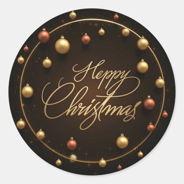 Frohe Weihnachten Runder Aufkleber (Vorderseite)
