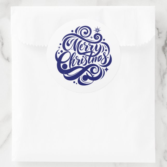Frohe Weihnachten Runder Aufkleber (Tasche)