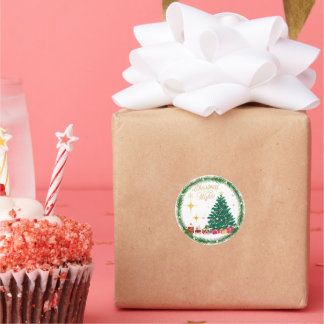 Frohe Weihnachten Runder Aufkleber