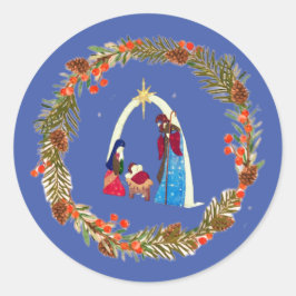 Frohe Weihnachten! Runder Aufkleber