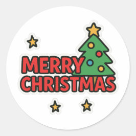 Frohe Weihnachten Runder Aufkleber