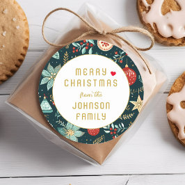 Frohe Weihnachten! Runder Aufkleber