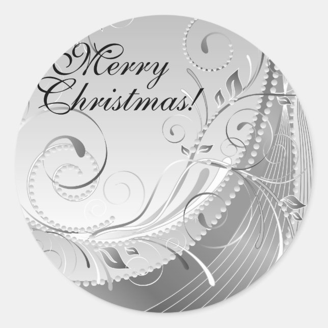 Frohe Weihnachten! Runder Aufkleber (Vorderseite)