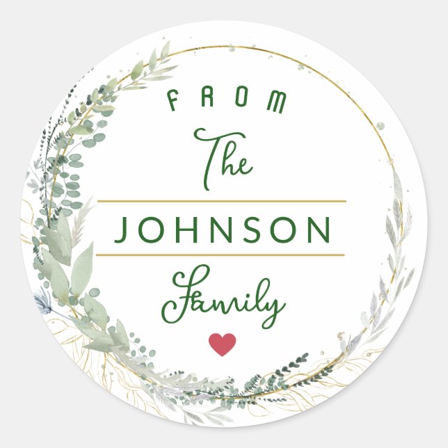 Frohe Weihnachten Runder Aufkleber (Vorderseite)