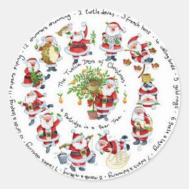 Frohe Weihnachten Runder Aufkleber