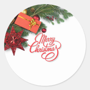 Frohe Weihnachten Runder Aufkleber