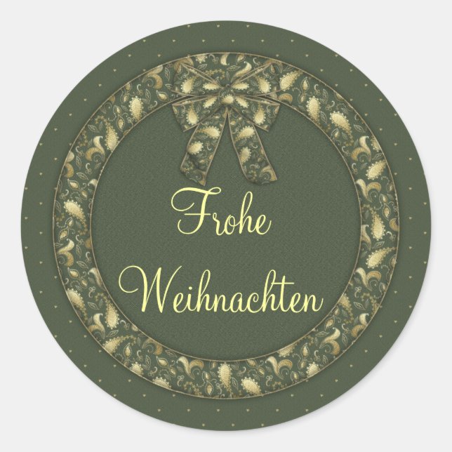 Frohe Weihnachten Runder Aufkleber (Vorderseite)