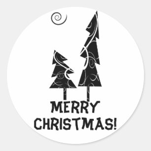 Frohe Weihnachten! Runder Aufkleber