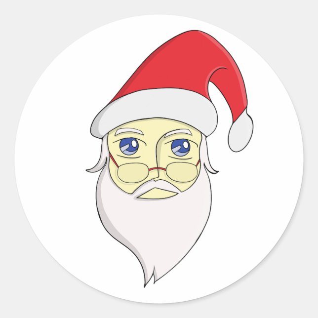 Frohe Weihnachten Runder Aufkleber (Vorderseite)
