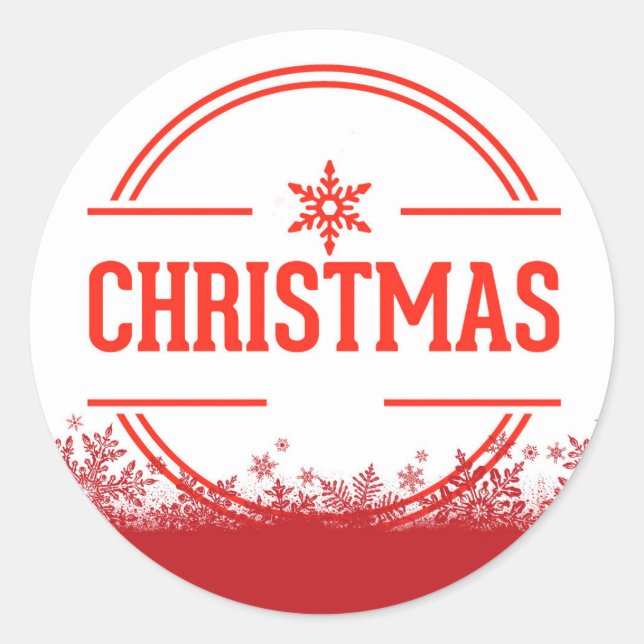 Frohe Weihnachten Runder Aufkleber (Vorderseite)