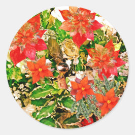 Frohe Weihnachten! Runder Aufkleber