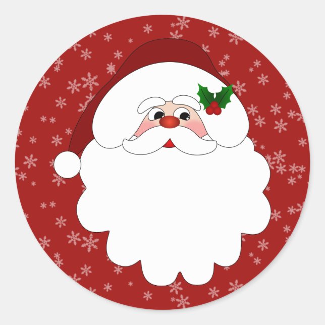 Frohe Weihnachten Runder Aufkleber (Vorderseite)