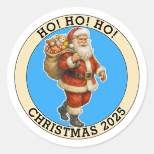 Frohe Weihnachten Runder Aufkleber